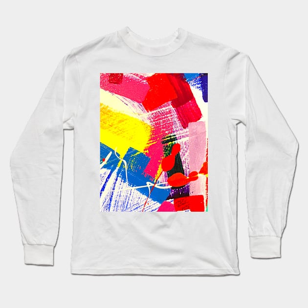 Vibrant Modern Abstract original design - My Original Art Long Sleeve T-Shirt by MikeMargolisArt